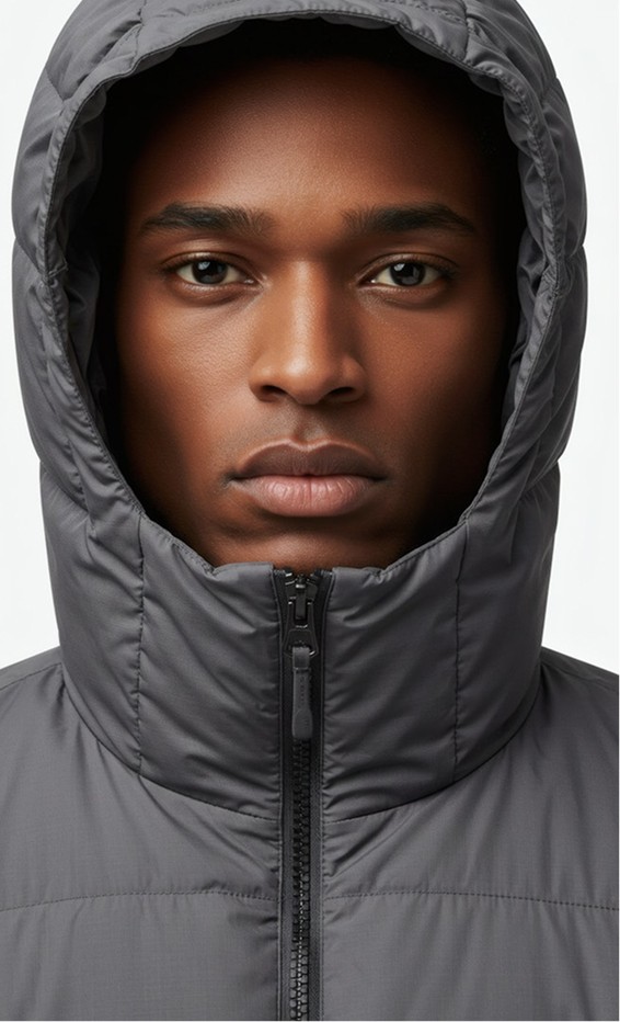 Editorial portrait in hoodie